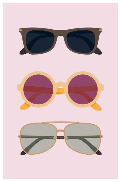Ensemble de lunettes de soleil différentes — Image vectorielle