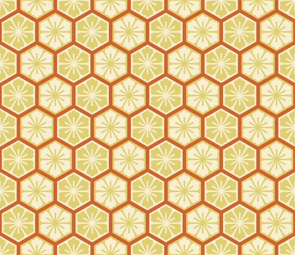황금 꽃 패턴 — 스톡 벡터