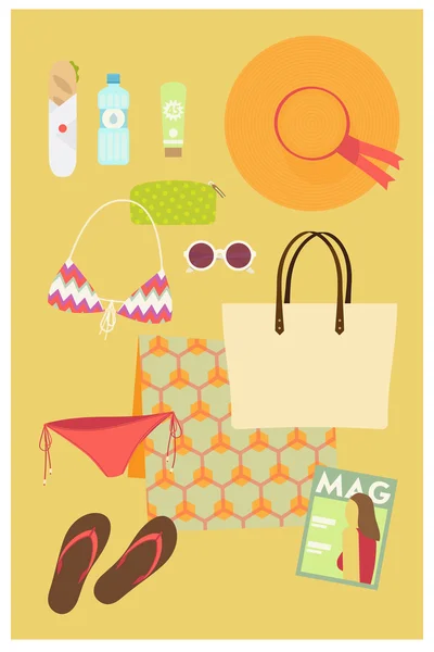 Summer on the beach — Stock Vector