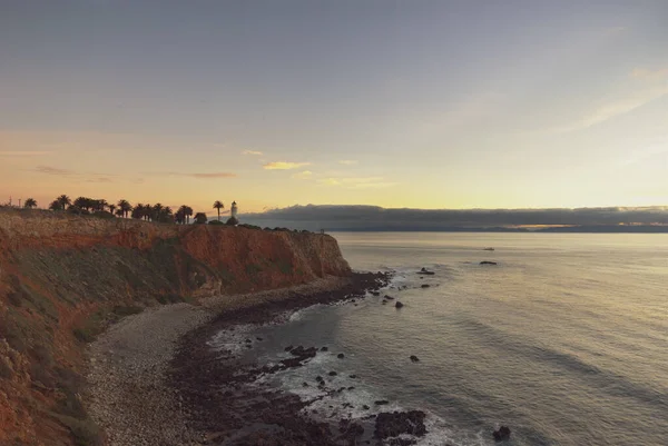 Imagem Panorâmica Península Palos Verdes Condado Los Angeles Incluindo Farol — Fotografia de Stock