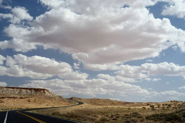 Arizona Desert Landscape Large Clouds Blue Sky Shown Tuba City — Stock Photo, Image