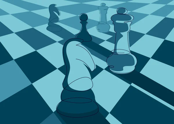 Banner mit Schach im Blickpunkt. Stockillustration