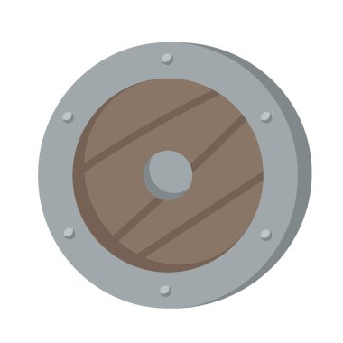 Tahta kalkan ön görünümü.