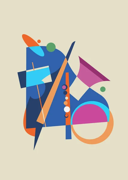 Ilustración abstracta con instrumentos musicales. — Vector de stock