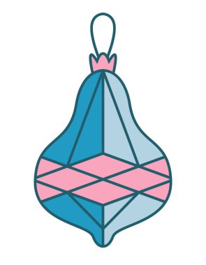 Classic Christmas tree toy. Holiday decor object in lineal flat style.