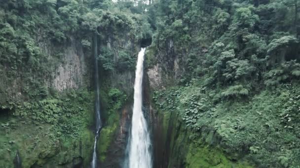 코스타리카 의 Bajos del Toro Waterfall 의 드론 비디오 — 비디오