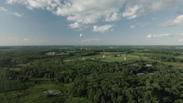 Sıcak Hava Balonu Festivali İnsansız Hava Aracı Videosu Yazın Wisconsin 'de — Stok video