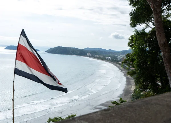 Costa Rican Flag Blowing in Wind — Photo