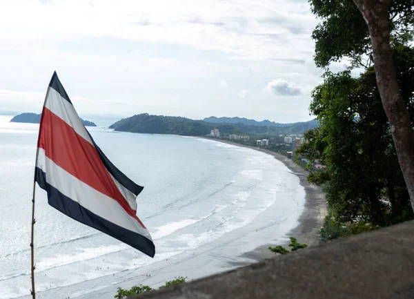 Costa Rican Flag Blowing in Wind — Photo