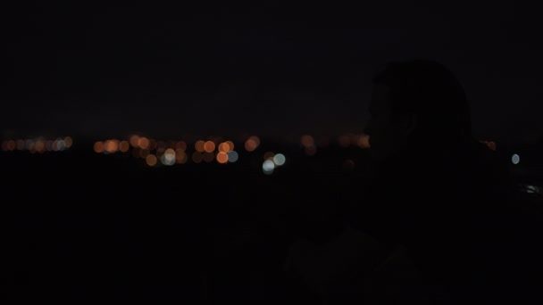 Fundo Luzes da cidade Bokeh à noite San Jose Costa Rica — Vídeo de Stock