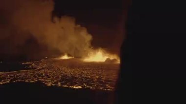 Meradalir Eruption of Fagradalsfjall Volcano in Iceland 2022. High quality 4k footage. Icelands newest eruption of the Fagradalsfjall volcano in the Meradalir Valley on the Reykjanes Peninsula. 