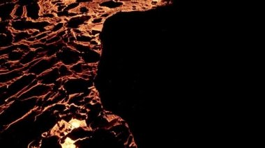 Meradalir Eruption of Fagradalsfjall Volcano in Iceland 2022. High quality 4k footage. Icelands newest eruption of the Fagradalsfjall volcano. Aerial drone video.