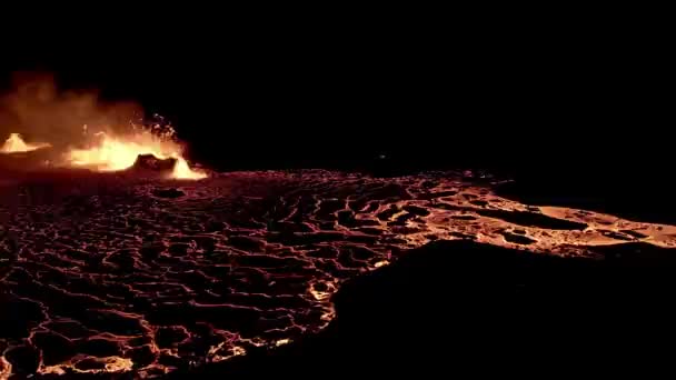 Meradalir Eruption Fagradalsfjall Volcano Iceland 2022 High Quality Footage Icelands — Stok video