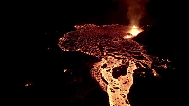 Meradalir Eruption Fagradalsfjall Volcano Iceland 2022 High Quality Footage Icelands — 图库视频影像