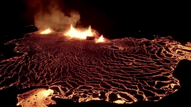 Meradalir Eruption Fagradalsfjall Volcano Iceland 2022 High Quality Footage Icelands — Video