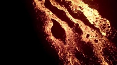 Meradalir Eruption of Fagradalsfjall Volcano in Iceland 2022. High quality 4k footage. Icelands newest eruption of the Fagradalsfjall volcano. Aerial drone video.