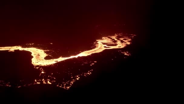 Meradalir Eruption Fagradalsfjall Volcano Iceland 2022 High Quality Footage Icelands — Stockvideo