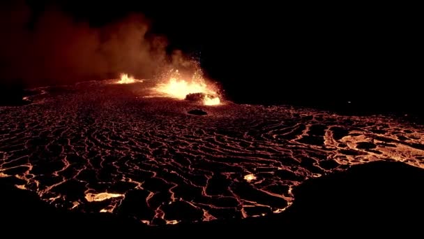 Meradalir Eruption Fagradalsfjall Volcano Iceland 2022 High Quality Footage Icelands — Stok video