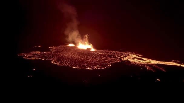 Meradalir Eruption Fagradalsfjall Volcano Iceland 2022 High Quality Footage Icelands — ストック動画