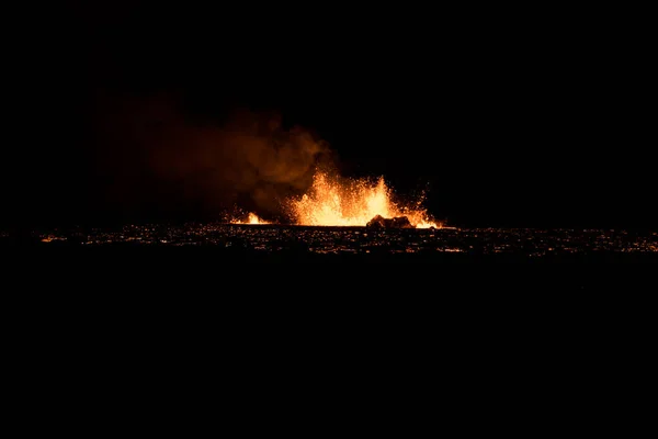 Brand New Meradalir Eruption Fagradalsfjall Volcano Iceland 2022 High Quality — 스톡 사진