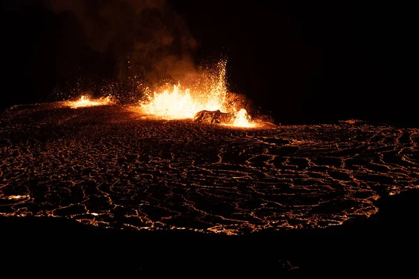 Ολοκαίνουργιο Meradalir Eruption Του Fagradalsfjall Volcano Στην Ισλανδία 2022 Υψηλής — Φωτογραφία Αρχείου