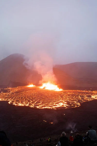 Meradalir Eruption Fagradalsfjall Volcano Iceland 2022 High Quality Icelands Newest Stockfoto