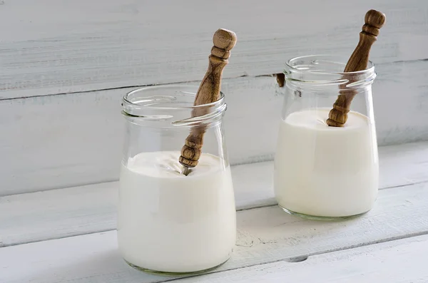 Домашній йогурт — стокове фото