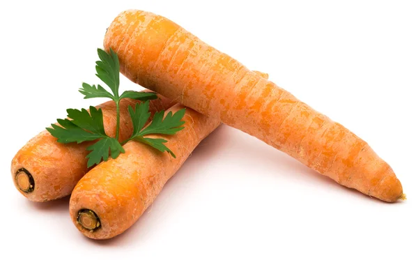 Üç havuç ve maydanoz bir parça