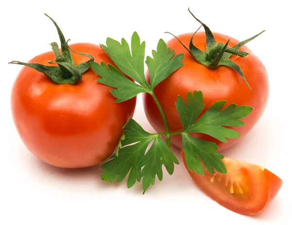 iki domates ve yaprak maydanoz