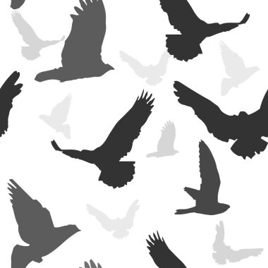 Vector birds background seamless pattern