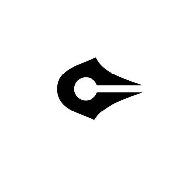 İlk harf C kalem ucu siyah vektör logo çizimi izole arkaplan