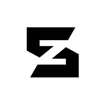Basit soyut sz z z vektör logosu tasarımı izole edilmiş beyaz arkaplan