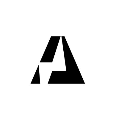 Harf A vektör logosu şablonu izole edilmiş beyaz arkaplan güç flaşı