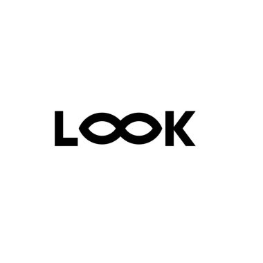 Bak harf logosu konsepti Moda, optik, seyahat, eğitim, arama motoru uygulama web logosu tasarımı için uygun göz ikonu vektör ilülasyonu ile kelime 