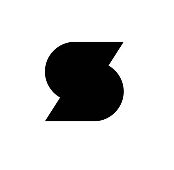 単純な抽象Sベクトルのロゴのデザイン隔離された白い背景 — ストックベクタ