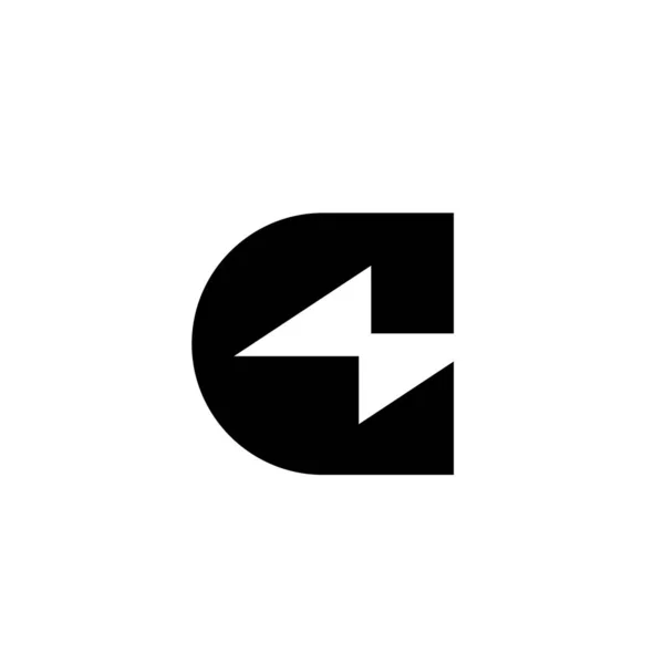 Вспышка Питания Векторным Логотипом Буквы Шаблон Изолированный Белый Фон — стоковый вектор