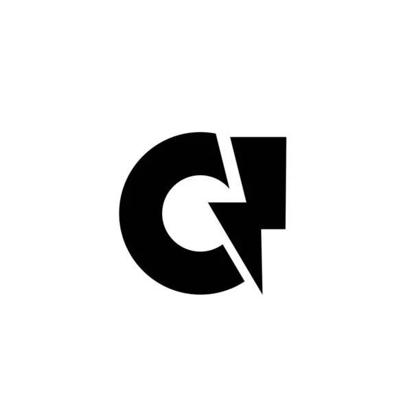 Ισχύς Φλας Letter Διανυσματικό Λογότυπο Πρότυπο Σχεδιασμού Απομονωμένο Λευκό Φόντο — Διανυσματικό Αρχείο