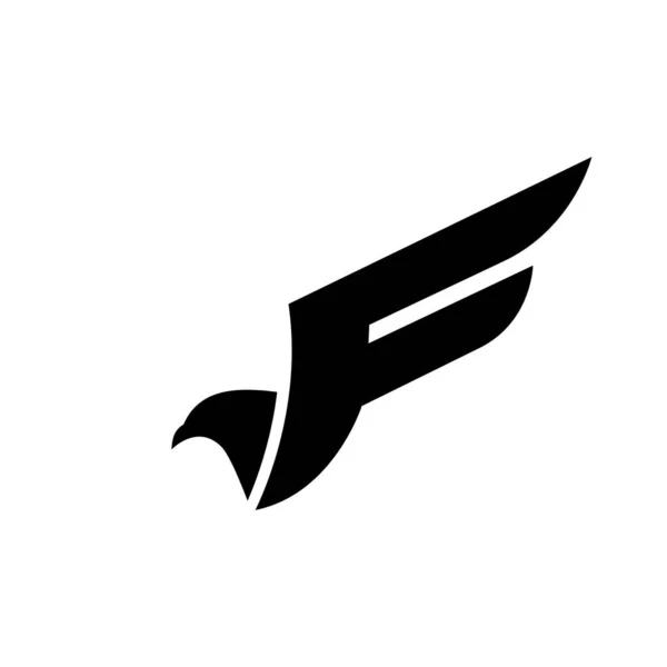 Faucon Aigle Avec Lettre Vecteur Logo Conception Modèle Isolé Fond — Image vectorielle