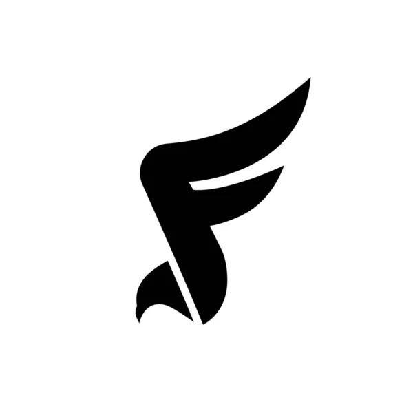 Falcão Águia Com Letra Modelo Design Logotipo Vetor Isolado Fundo —  Vetores de Stock
