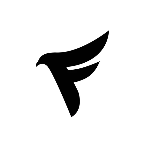 Falcão Águia Com Letra Modelo Design Logotipo Vetor Isolado Fundo —  Vetores de Stock