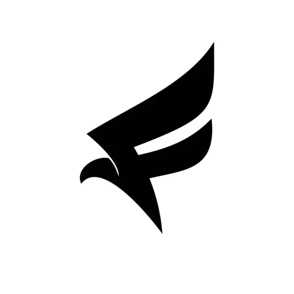 Falcão Águia Com Letra Modelo Design Logotipo Vetor Isolado Fundo — Vetor de Stock