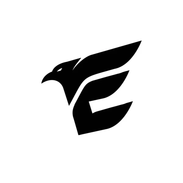 Adler Falke Mit Buchstabe Vektor Logo Design Vorlage Isoliert Weißen — Stockvektor