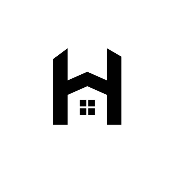 Home Huis Beginletter Zwart Vet Logo Vector Pictogram Illustratie Ontwerp — Stockvector