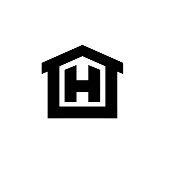 Startseite Haus Anfangsbuchstaben Schwarz Fett Logo Vektor Symbol Illustration Design — Stockvektor