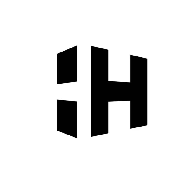 シンプルな初期文字高級ああモノグラムのロゴデザイン負のスペース白の背景で隔離された — ストックベクタ
