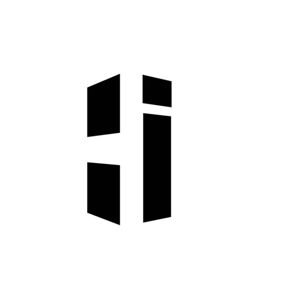 简朴的首字母奢华喜图案标识设计与负空间白色背景隔离 — 图库矢量图片