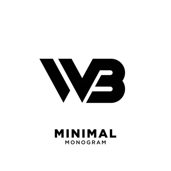 wb basit harf logo tasarımı izole edilmiş beyaz arkaplan
