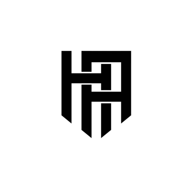 Hexágono Monograma Vetor Letra Preta Logotipo Design Isolado Fundo Branco —  Vetores de Stock