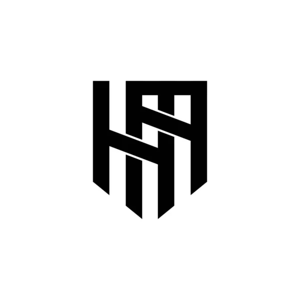 Hexagon Monogram Vector Literă Neagră Logo Design Izolat Fundal Alb — Vector de stoc