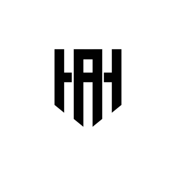 六边形Ha Ah单字向量黑色字母标识设计隔离白色背景 — 图库矢量图片